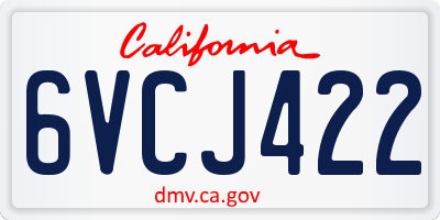 CA license plate 6VCJ422