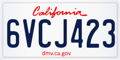 CA license plate 6VCJ423