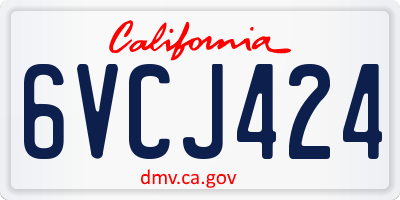 CA license plate 6VCJ424