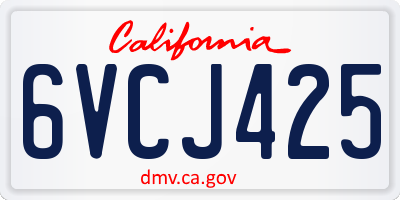 CA license plate 6VCJ425