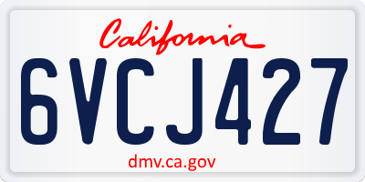 CA license plate 6VCJ427