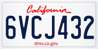 CA license plate 6VCJ432
