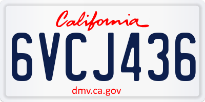 CA license plate 6VCJ436