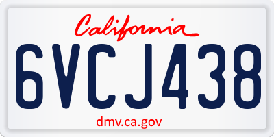 CA license plate 6VCJ438
