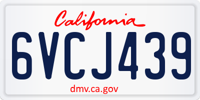 CA license plate 6VCJ439