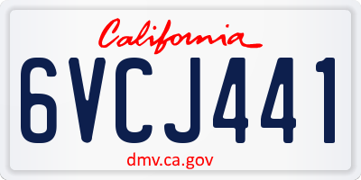 CA license plate 6VCJ441
