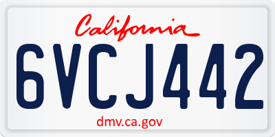 CA license plate 6VCJ442