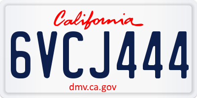 CA license plate 6VCJ444