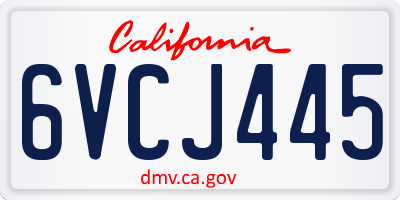 CA license plate 6VCJ445