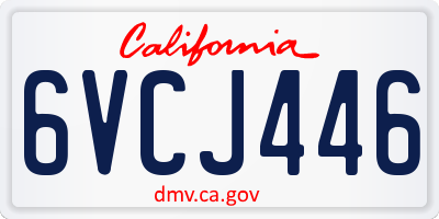 CA license plate 6VCJ446