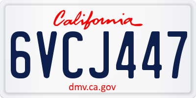 CA license plate 6VCJ447