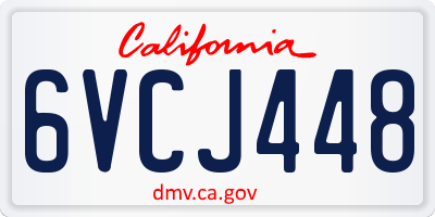 CA license plate 6VCJ448