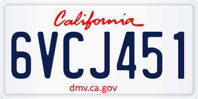 CA license plate 6VCJ451