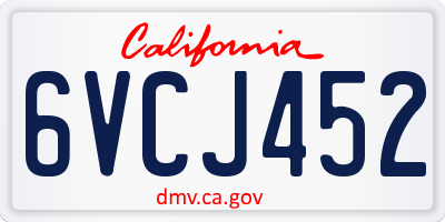 CA license plate 6VCJ452