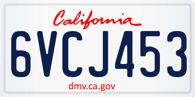 CA license plate 6VCJ453