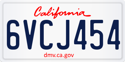 CA license plate 6VCJ454