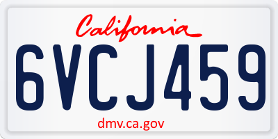 CA license plate 6VCJ459