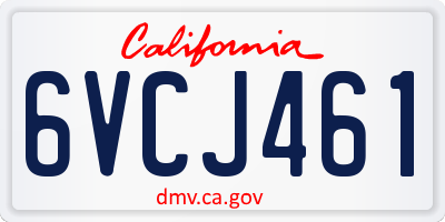 CA license plate 6VCJ461