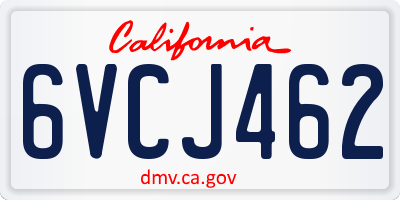 CA license plate 6VCJ462