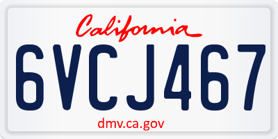 CA license plate 6VCJ467