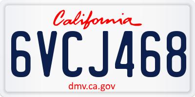 CA license plate 6VCJ468