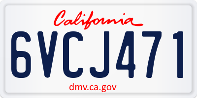 CA license plate 6VCJ471