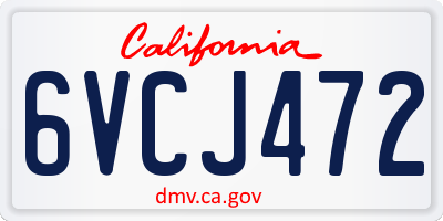 CA license plate 6VCJ472