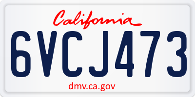 CA license plate 6VCJ473