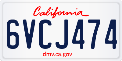 CA license plate 6VCJ474