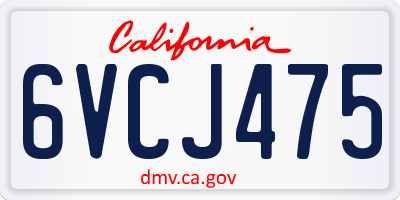CA license plate 6VCJ475