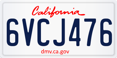 CA license plate 6VCJ476