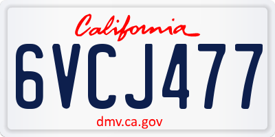 CA license plate 6VCJ477