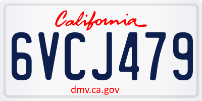 CA license plate 6VCJ479
