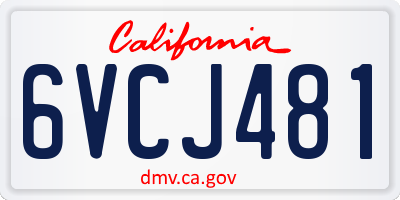 CA license plate 6VCJ481