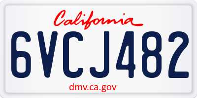 CA license plate 6VCJ482