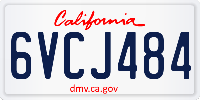 CA license plate 6VCJ484