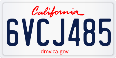 CA license plate 6VCJ485