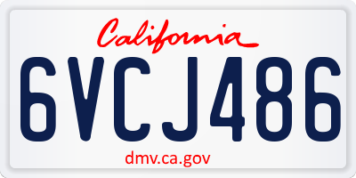 CA license plate 6VCJ486