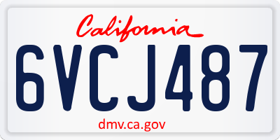 CA license plate 6VCJ487