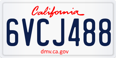 CA license plate 6VCJ488