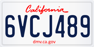 CA license plate 6VCJ489