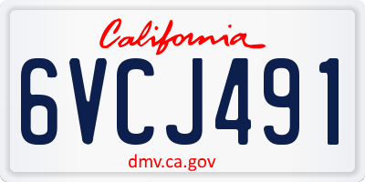 CA license plate 6VCJ491