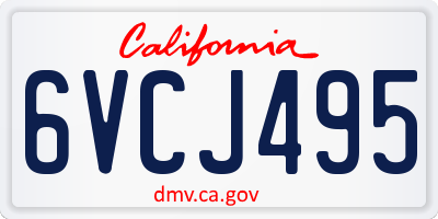 CA license plate 6VCJ495