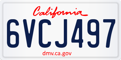 CA license plate 6VCJ497