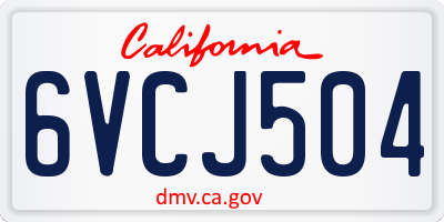CA license plate 6VCJ504