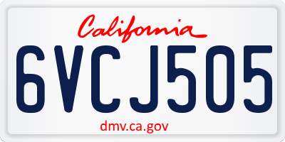 CA license plate 6VCJ505