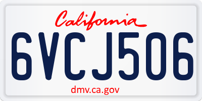 CA license plate 6VCJ506