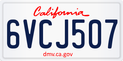 CA license plate 6VCJ507