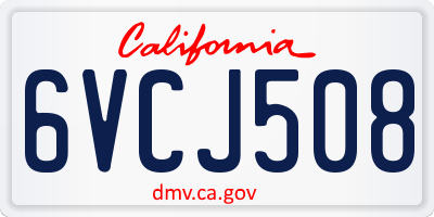 CA license plate 6VCJ508
