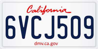 CA license plate 6VCJ509